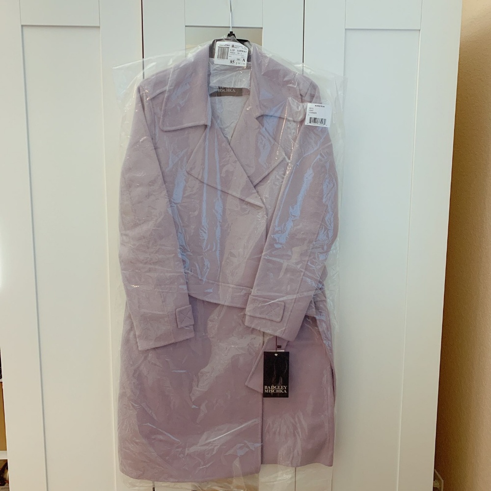 Badgley Mischka Double Face Wool Wrap Coat - Picture 6 of 8